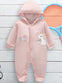Adorable Pink Unicorn Baby Onesie - Soft, Comfortable Hooded Velvet Jumpsuit with Cartoon Design, Breathable Cotton Blend, Perfect for All Seasons & Casual Wear, Youngsters Clothe, for Outdoor BS6137D